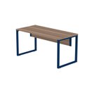 Ver imagem 6 de Escrivaninha Mesa Escritório X 150cm Industrial Walnut e Azul Delrei Marrom