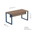 Ver imagem 4 de Escrivaninha Mesa Escritório X 150cm Industrial Walnut e Azul Delrei Marrom