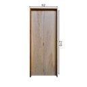 Ver imagem 2 de Kit Porta de Madeira Camarão 210x62cm Batente 14cm Rodam Abertura Esquerda Marrom/Mescla