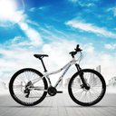 Ver imagem 2 de Bicicleta Angel Aro 29 Freio Disco Mecânico Suspensão Aço Shimano 21v - Lotus - Branco - 15.5