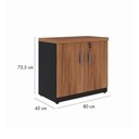Ver imagem 5 de Armário Baixo Start 2 Portas MDP 80cm Marrom-Preto Gebb Work