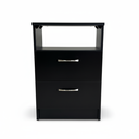 Ver imagem 2 de Mesa de Cabeceira 2 Gavetas com Compartimento Secreto, Gaveta Secreta - Preto