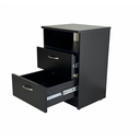 Ver imagem 3 de Mesa de Cabeceira 2 Gavetas com Compartimento Secreto, Gaveta Secreta - Preto