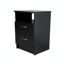 Ver imagem 1 de Mesa de Cabeceira 2 Gavetas com Compartimento Secreto, Gaveta Secreta - Preto