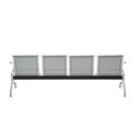 Ver imagem 4 de Cadeira Longarina Cromada 4 Lugares Cinza
