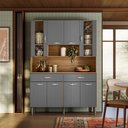 Ver imagem 2 de Kit Armário de Cozinha Completa Golden 8 Portas com Nichos Freijó Gris Kits Paraná