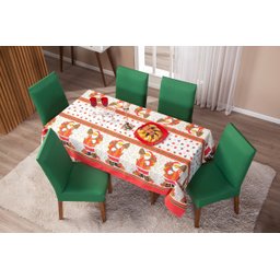 Toalha de Mesa Natal 6 Lugares 2,20 X 1,40 Decoração Festas de Fim de Ano Oxford:papai Noel - 1