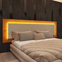 Ver imagem 5 de Cabeceira Box Casal/Queen com LED Orgânica Luna 100% MDF 268cm x 72cm Yescasa