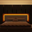 Ver imagem 4 de Cabeceira Box Casal/Queen com LED Orgânica Luna 100% MDF 268cm x 72cm Yescasa