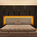 Ver imagem 1 de Cabeceira Box Casal/Queen com LED Orgânica Luna 100% MDF 268cm x 72cm Yescasa