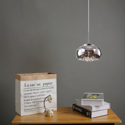 Luminaria Pendente Cromado Cristal Legitimo com Lâmpada Led - 2