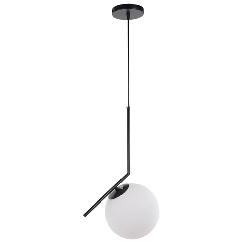 Luminária Pendente Lustre Inclinado Jabuticaba Preto Bola Globo Esfera Opaco Leitoso Moderno Luxo In