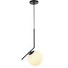 Luminária Pendente Lustre Inclinado Jabuticaba Preto Bola Globo Esfera Opaco Leitoso Moderno Luxo In - 2