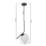 Luminária Pendente Lustre Inclinado Jabuticaba Preto Bola Globo Esfera Opaco Leitoso Moderno Luxo In - 5