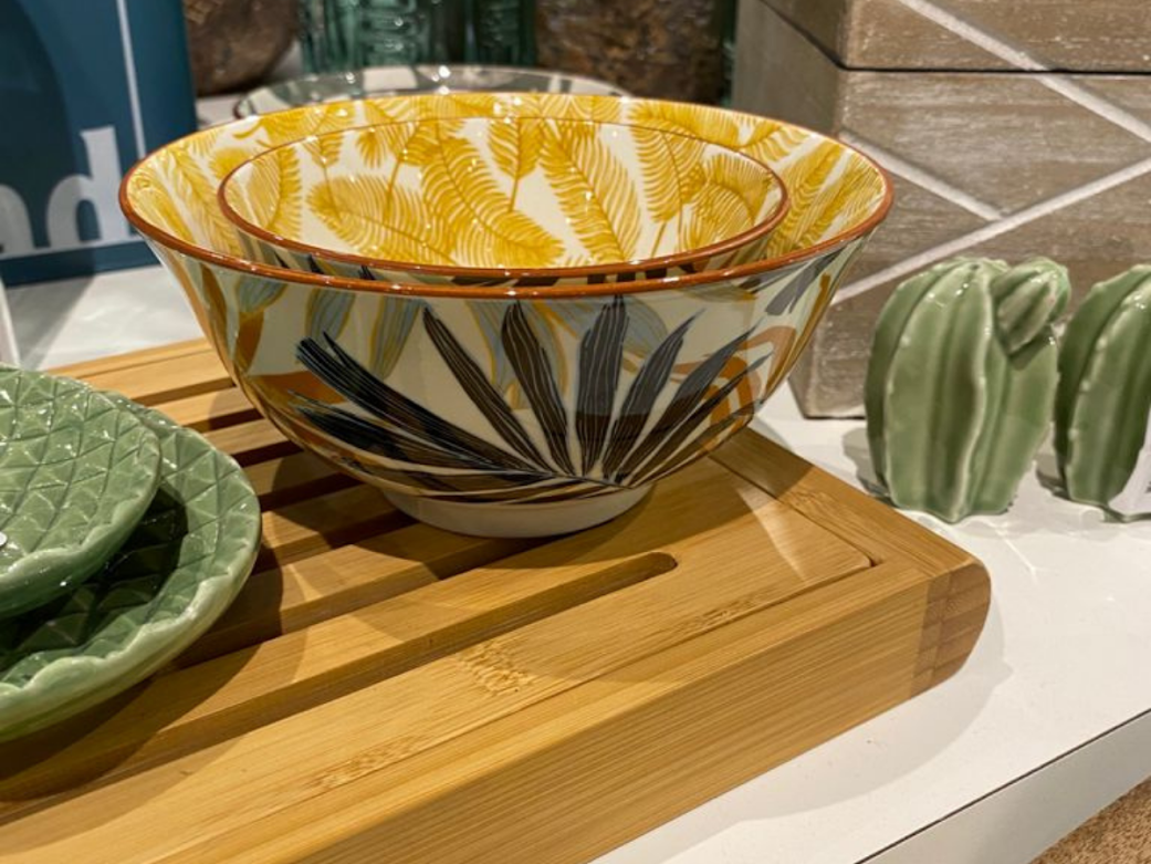 CONJ 4 BOWL GRANDE EM CERAMICA MINI FLORAL 600ML - 6