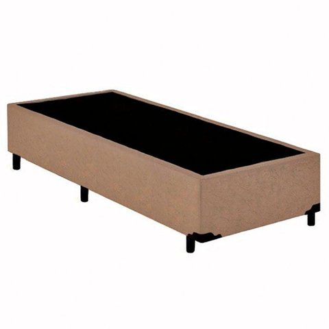 Cama Box Solteiro Suede Mega Cama-bege 88x188x42cm
