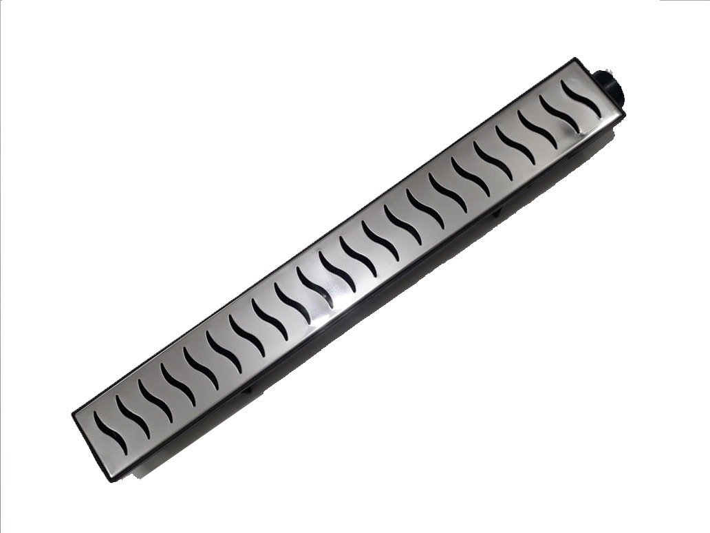 Ralo Linear 6x50 modelo Grelha Inox Polida Coletor Preto- Ficone Reis - 2
