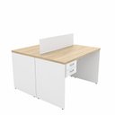 Ver imagem 1 de Estação Trabalho 2 Lugares Mesas de Escritório 140x60cm com Gaveteiro Flex - Dubai/Branco