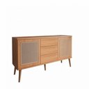 Ver imagem 1 de Balcao Tela Sintetica 2 Portas e 3 Gavetas Tb331 - Freijo