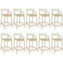 Ver imagem 1 de Kit 10 Banquetas Média Allegra 66cm Design Cozinha/bancada - Nude