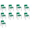 Ver imagem 1 de Kit 9 Cadeiras Infantil Iso, Escola, Base Cinza- Verde Escuro