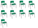 Ver imagem 1 de Kit 9 Cadeiras Infantil Iso, Escola, Base Cinza- Verde Escuro