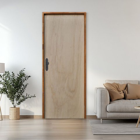 Porta Lisa Mescla 210x80 Batente 11 cm Fechadura Interna Rodam Abertura Direita Marrom