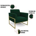 Ver imagem 4 de Namoradeira e Poltrona Industrial Alta Dourado Marisa Bouclê Verde D03 - D’Rossi