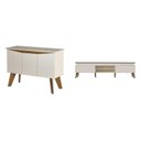 Ver imagem 2 de Conjunto Sala de Estar Buffet Oásis e Rack Lumina Bege Off White/Cinamomo