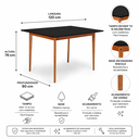 Ver imagem 3 de Mesa de Jantar 6 Lugares Retangular 120x90 em Madeira em MDF Liz Preta