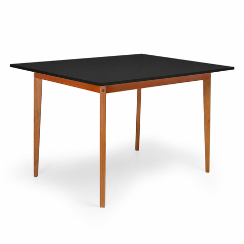 Mesa de Jantar 6 Lugares Retangular 120x90 em Madeira em MDF Liz Preta