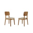 Ver imagem 3 de Conjunto Sala de Jantar Mesa Itália 180x90cm Tampo Retângular Vidro/MDF Mel e Off White com 6 Cadeir