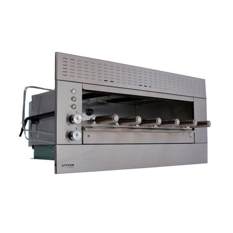 Churrasqueira a Gás 06 g com Painel Ventilado 6 Espetos Cinza Titan