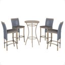 Ver imagem 1 de Mesa Bistro e 4 Banquetas Roma Fendi Corda Náutica 11 Trama Original