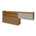 Ver imagem 1 de Armário Aéreo P- Cozinha Princesa C- Nicho e 2 Portas Basculante Ripado 200cm Freijo-off White