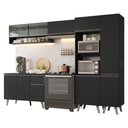 Ver imagem 2 de Armário de Cozinha Completa 300 Cm Preto Nice Madesa 09 Preto