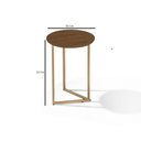 Ver imagem 5 de Mesa de Canto Decorativa Redonda Luxo Jade Lançamento Dourado/malbec