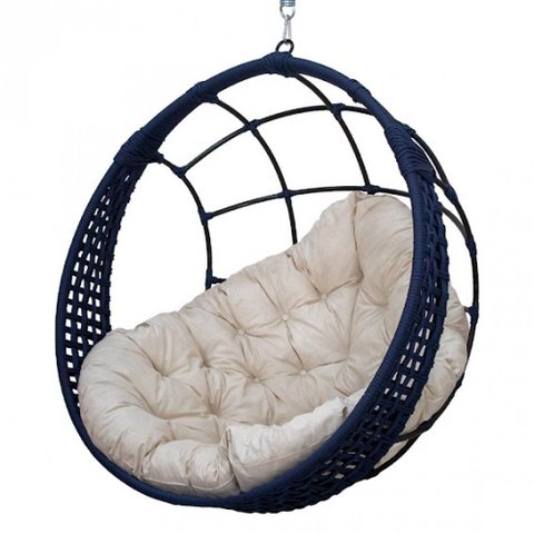 Balanço Ninho Suspenso em Corda Náutica Almofada Impermeável