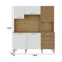 Ver imagem 2 de Armário de Cozinha Compacta Mdf 6 Portas Ferrara Plus - Freijó/supremo/com Ripado