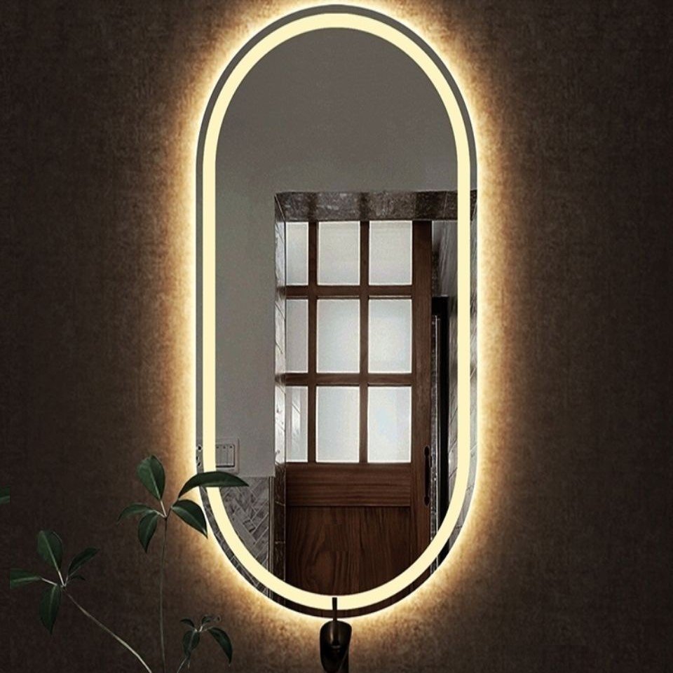 Espelho jateado Oval Iluminado com led quente - 50x120cm Woodglass oval jateado - 2