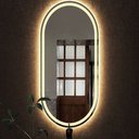 Ver imagem 2 de Espelho jateado Oval Iluminado com led quente - 50x120cm Woodglass oval jateado