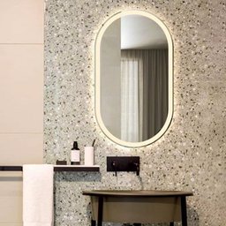 Espelho jateado Oval Iluminado com led quente - 50x120cm Woodglass oval jateado - 3