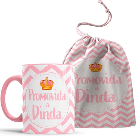 Caneca Convite Madrinha de Batismo Dinda