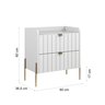 Mesa de Cabeceira Branca Moderna Moriah 60cm Alto Padrão:dourado/branco - 8