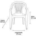 Ver imagem 2 de Kit 3 Poltrona de Plástico Resistente Área de Lazer 154kg