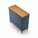 Ver imagem 3 de Cômoda 4 Gavetas Grandes Quarto Bebê Clássica Pés Luis Xv Azul Petróleo - Imbuia