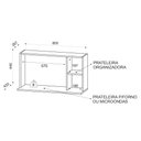 Ver imagem 2 de Suporte para Microondas Laila Preto Maderatto Móveis