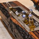 Ver imagem 3 de Dormente Rústico Duo 100cm: Lareira Ecológica + Champanheira em Inox Escovado 304