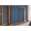 Ver imagem 1 de Guarda Roupa 2 Portas de Correr e 2 Gavetas Lisboa Freijo/azul - Politorno