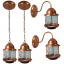 Ver imagem 1 de Kit 04 Unidades Pendente e Arandela Lampião Colonial Cobre
